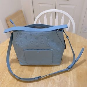 MCM Klara Monogrammed Leather Hobo Bag